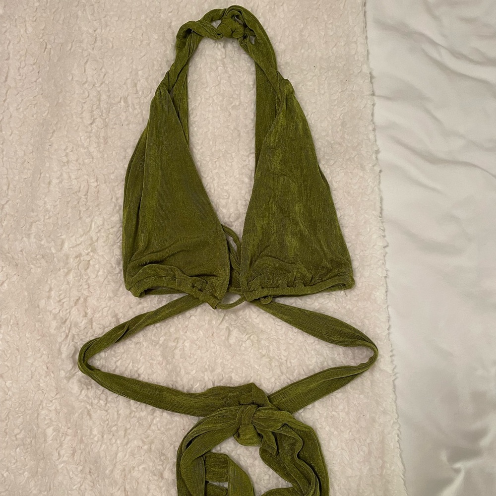 Olive Green Peppermayo Crop Top